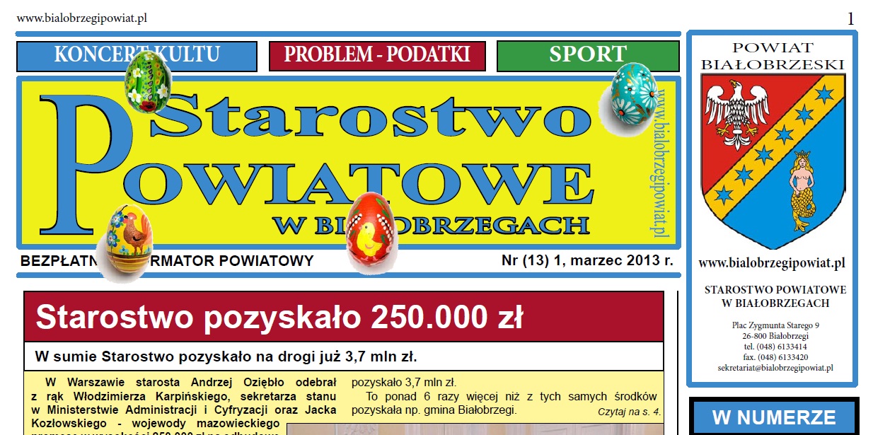  Bezpatny Informator Powiatu Biaobrzeskiego -wydanie marzec 2013