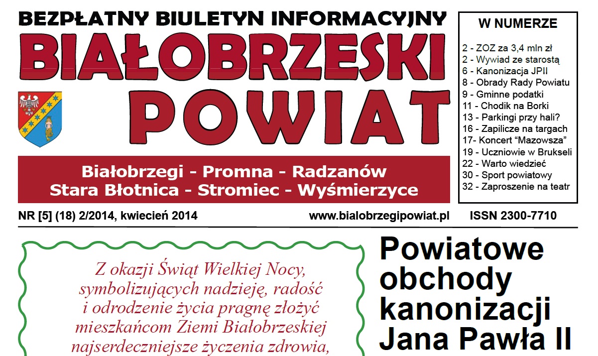  Bezpatny Informator Powiatu Biaobrzeskiego -wydanie kwiecie 2014