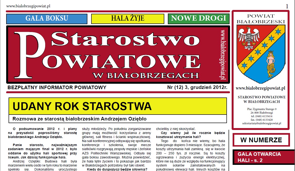  Bezpatny Informator Powiatu Biaobrzeskiego -wydanie grudzien 2012